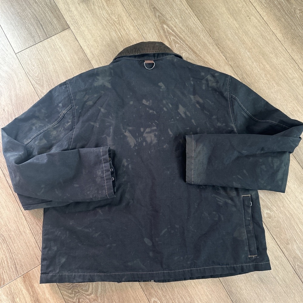 Levi Strauss Men's Trucker Jacket Rivet Black Acid Wash Corduroy Collar Medium - Picture 5 of 13